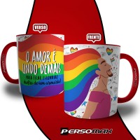 Caneca Gay Trans Lgbt Pride O Amor é Lindo Demais para ficar Escondido