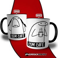 Caneca Flork Meme Com Café, Sem Café