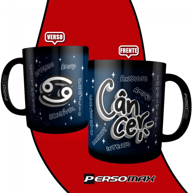 Caneca Signo de Câncer Preta