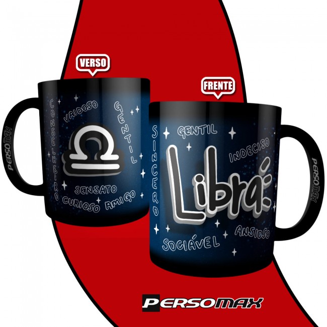 Caneca Signo de Libra Preta