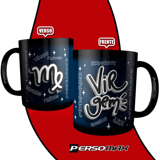 Caneca Signo de Virgem Preta