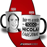 Caneca Meme Hoje Eu Acordei Todo Nicolas Cagezinho