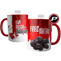 Caneca Divertida Uva Passa é o Caralho - Papai Noel Feliz Natal