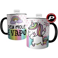 Caneca Deu Mole é Vapo - Xícara Unicórnio na Balada