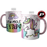 Caneca Deu Mole é Vapo - Xícara Unicórnio na Balada