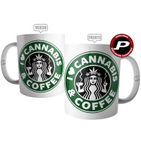 Caneca I Love Cannabis and Coffee - Café e Maconha