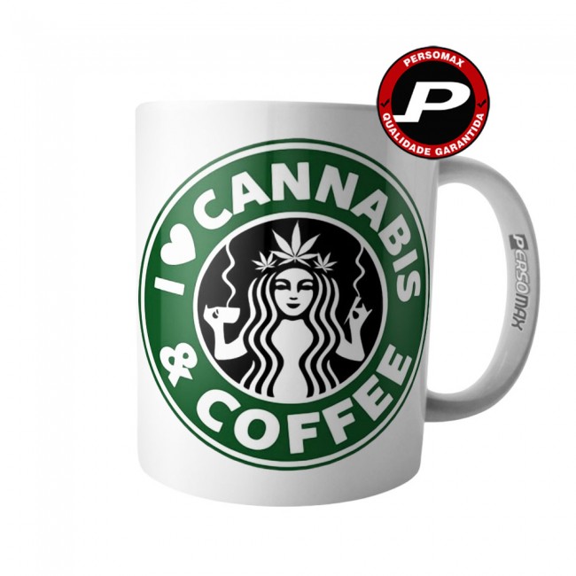 Caneca I Love Cannabis and Coffee - Café e Maconha