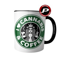 Caneca I Love Cannabis and Coffee - Café e Maconha