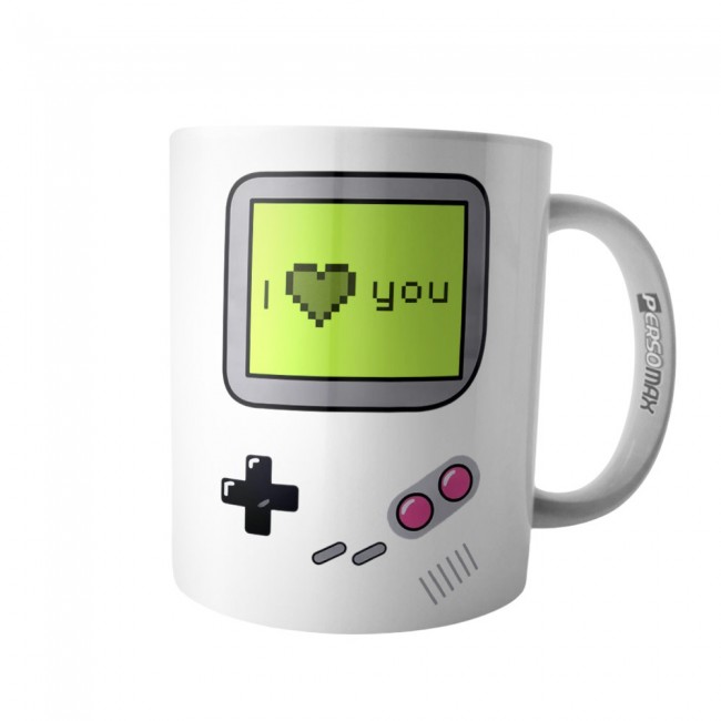 Caneca Geek Game Boy I Love You Joystick Gamer Nerd Vintage