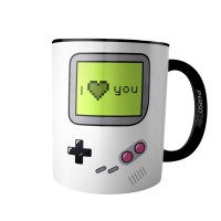 Caneca Geek Game Boy I Love You Joystick Gamer Nerd Vintage