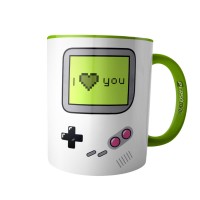 Caneca Geek Game Boy I Love You Joystick Gamer Nerd Vintage