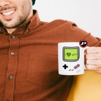 Caneca Geek Game Boy I Love You Joystick Gamer Nerd Vintage