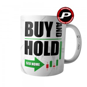 Caneca Buy And Hold Investidor Holder Btc B3 Trader com Nome