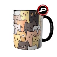 Caneca Cats Wallpaper - Gatos Fofos Amontoados