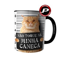 Caneca Gato Amarelo Bravo - Não Toque Na Minha Caneca