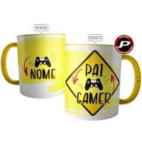 Caneca Pai Gamer Personalizada com Nome - Pai Nerd Geek