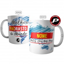 Caneca Melhor Padrasto do Mundo Personalizada com Nome