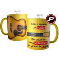 Caneca Violão Presente para Músico Frase Compositor