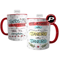 Caneca Dia dos Namorados - Te Amarei de Janeiro a Janeiro