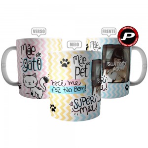 Caneca Super Mãe de Gato Personalizada com Foto do Pet