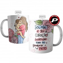 Caneca Ser Mãe é Ter o Coração Batento Fora do Próprio Peito