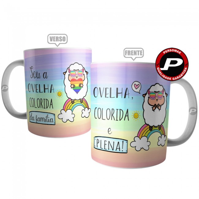 Caneca Lgbt Sou a Ovelha Colorida e Plena da Família