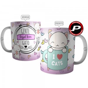 Caneca Fofa I Love Cats - Gente Legal Tem Gato