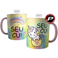 Caneca Seu Cu Unicórnio Indelicado