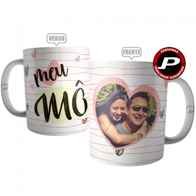 Caneca para Namorada - Meu Mô com foto do Casal