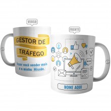 Caneca Gestor de Tráfego Personalizada com Nome