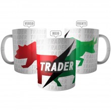Caneca Day Trader Presente Investidor - Touro X Urso