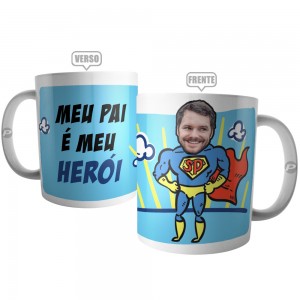 Caneca Super Pai Herói Personalizada com Foto