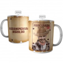 Caneca Procurado Vivo com Recompensa Personalizada com Foto