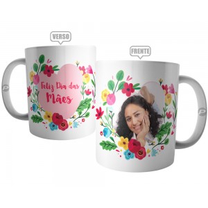 Caneca Feliz Dia das Mães Personalizada com Foto