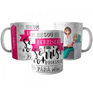 Caneca Dentista Feminino Personalizada com Nome