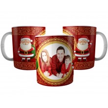 Caneca Guirlanda de Natal Personalizada com Foto