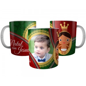 Caneca Natal com Menino Jesus Personalizada com Foto