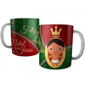  Caneca Natal com Menino Jesus - Presente de Natal