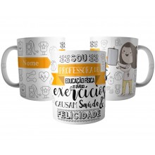 Caneca Professora de Educação Física Personalizada com Nome