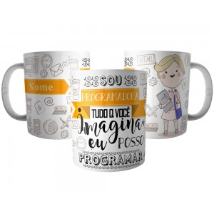 Caneca Programadora de TI Personalizada com Nome