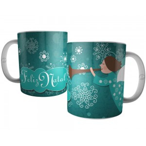 Caneca Feliz Natal - Anjo de Trombeta