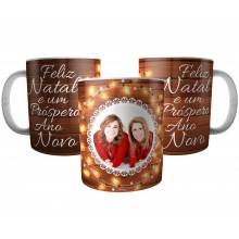 Caneca Luzes de Natal Personalizada com Foto