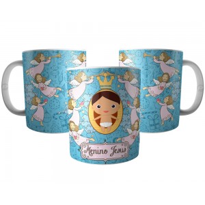 Caneca Presente de Natal - Menino Jesus com Anjos do Senhor