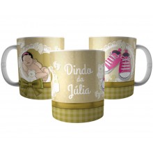 Caneca Presente Dindo Batismo - Padrinho de Menina com Nome