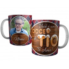 Caneca Você é um Doce de Tio com Nome e Foto