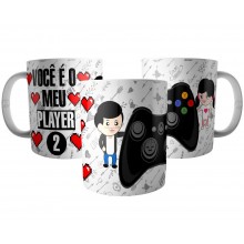 Caneca Casal de Namorados Xbox - Você é meu Player 2