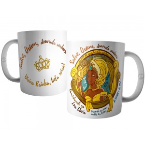 Caneca Salve Oxum Dourada Senhora, Divína Rainha, Bela Orixá