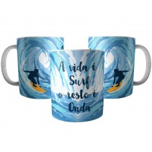 Caneca Surfista - A vida é Surf o resto é Onda