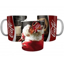 Caneca Papai Noel Bebendo Café