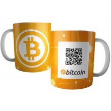Caneca Bitcoin com seu QR Code